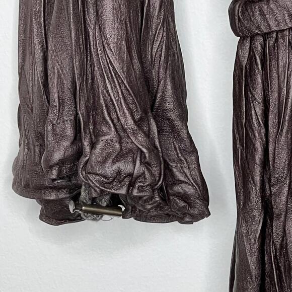 Anthropologie Ryu Brown Faux Leather Jacket Women's size Small - Picture 5 of 7